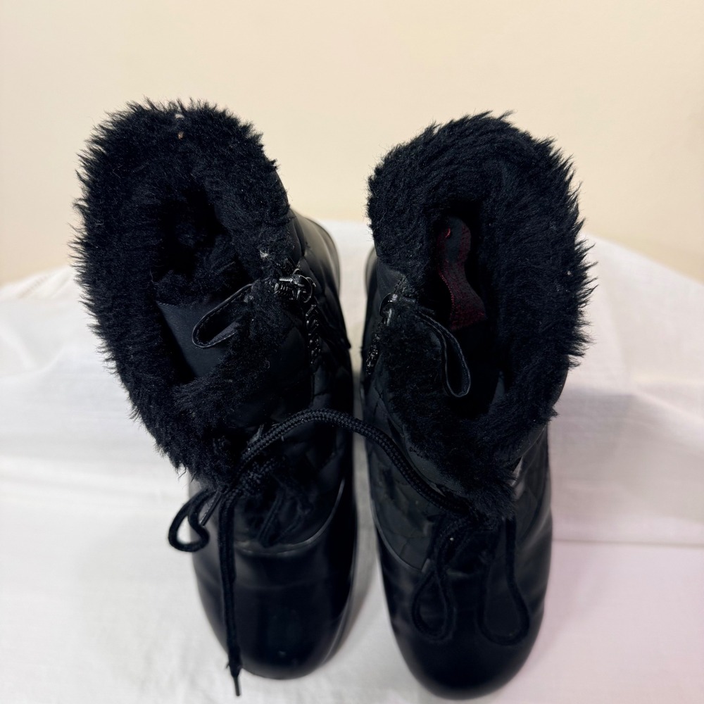 Totes Catskill women's Black Quilted Faux‎ Fur Lined Winter Snow Boots Size 7 - Picture 6 of 15